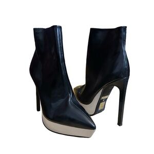 BRAND NEW Jeffery Campbell Black Leather Platform Ankle Boots